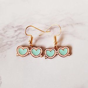 Blue Heart Sunglasses Earrings
